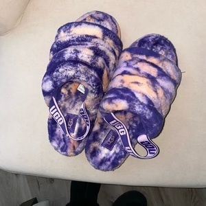 Ugg womens fluff yeah slides in violet night size 9